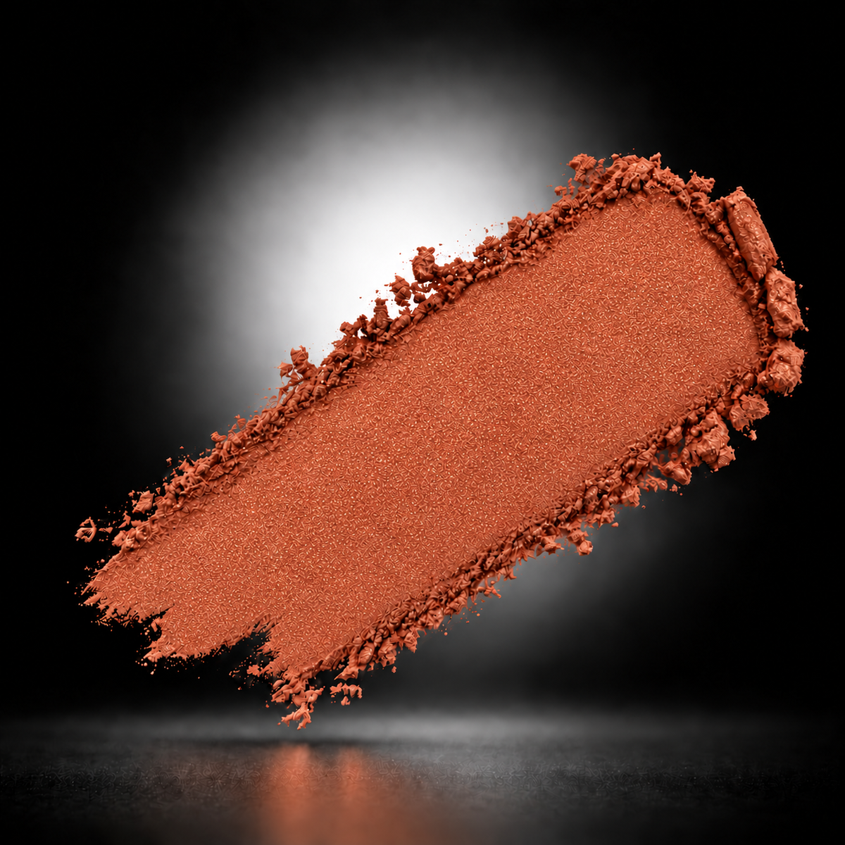 Totally Chill brick orange-red blush swatch with gold shimmer