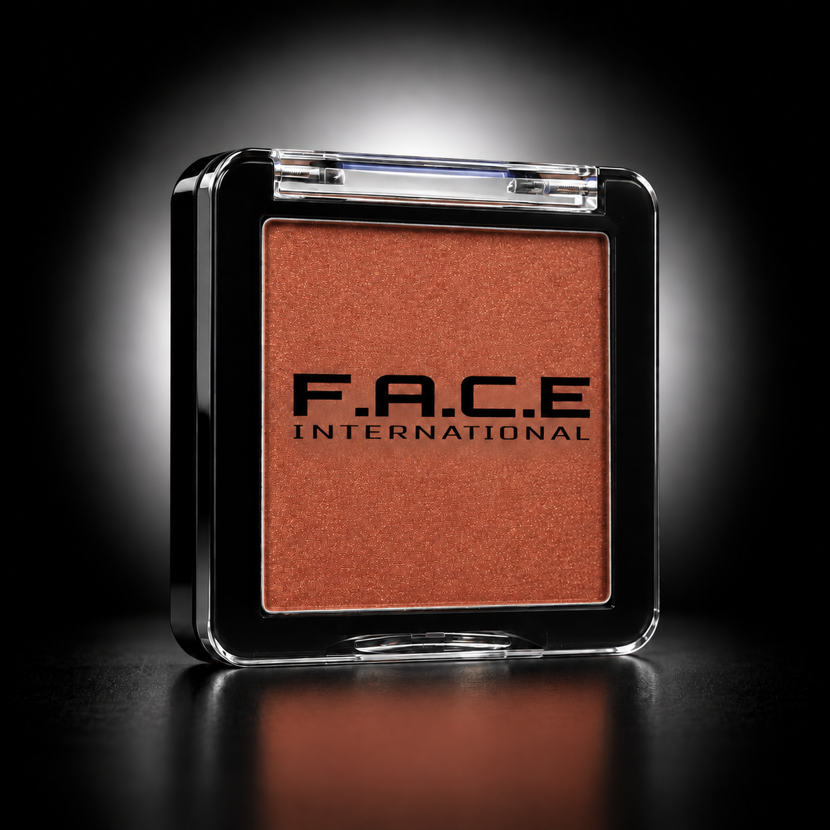 Totally Chill brick orange-red blush compact with gold shimmer