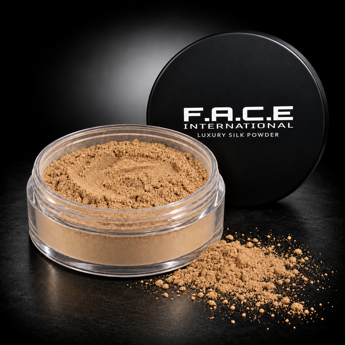 FACE INTERNATIONAL Luxury Silk HD Finishing Powder Caramel jar