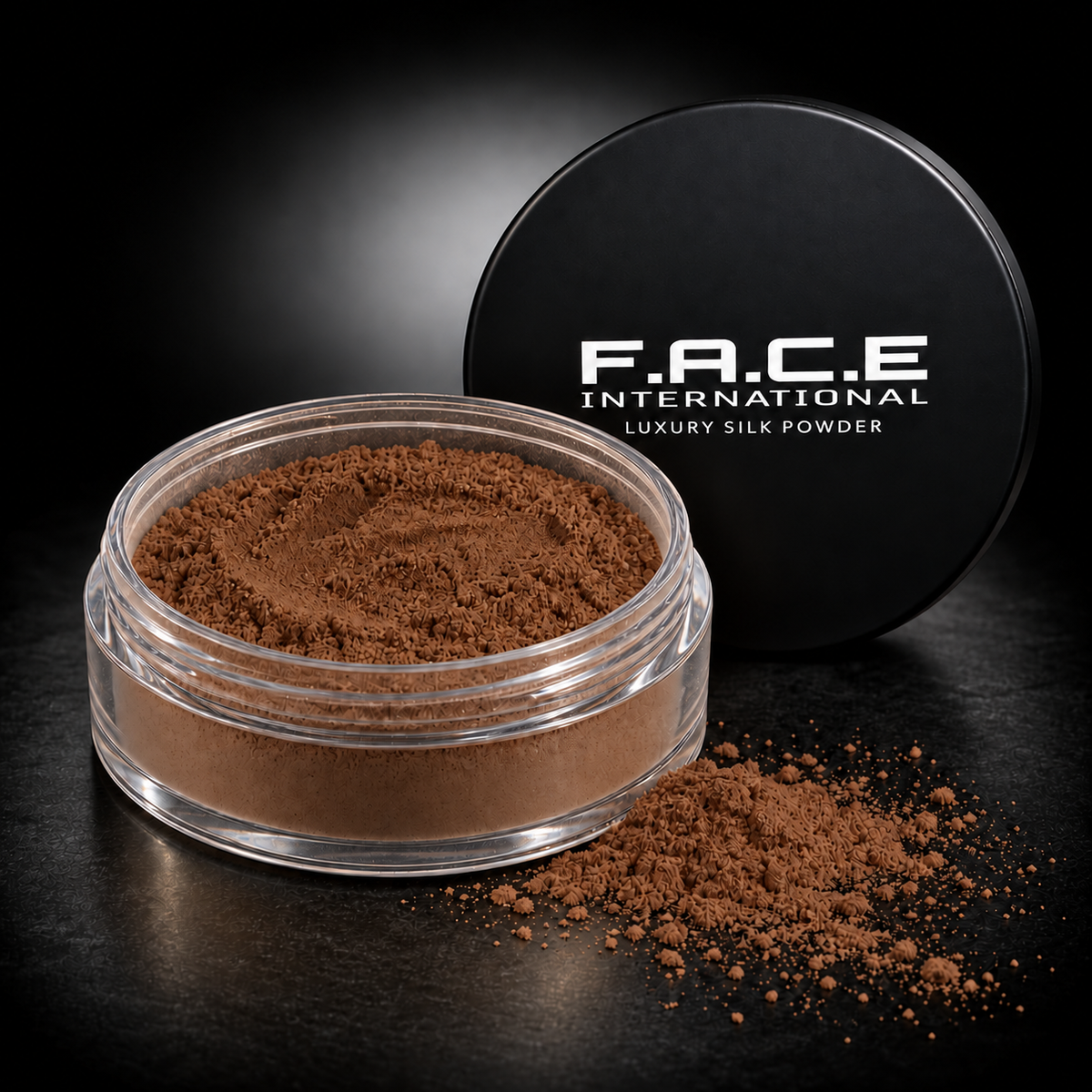 FACE INTERNATIONAL Luxury Silk HD Finishing Powder Ebony jar