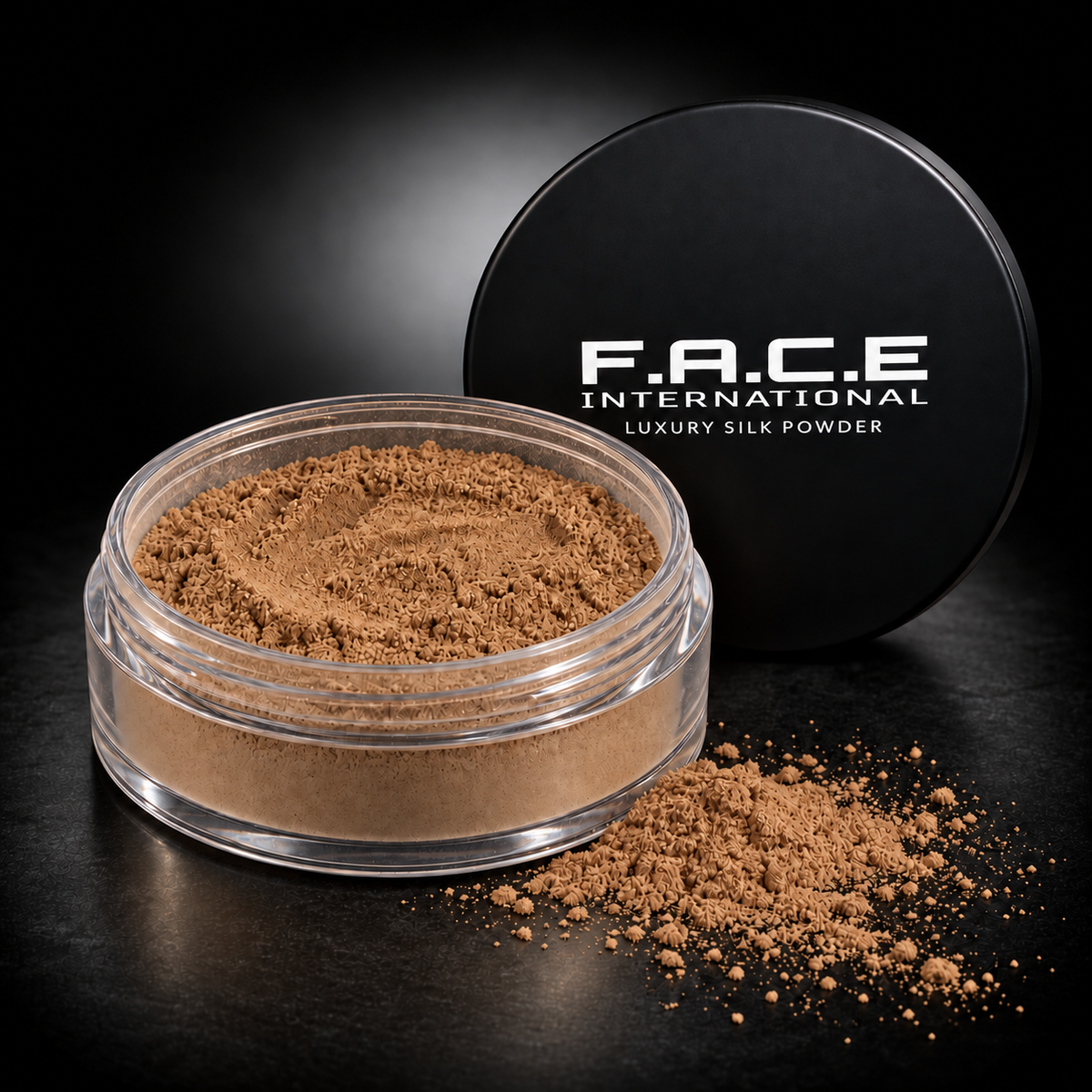 FACE INTERNATIONAL Luxury Silk HD Finishing Powder Mocha jar