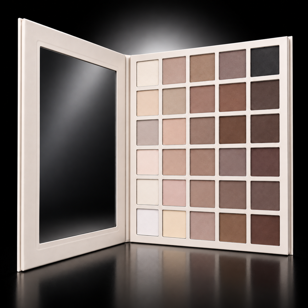 FACE INTERNATIONAL Natural Canvas 30-Pan Eyeshadow Palette on black halo background